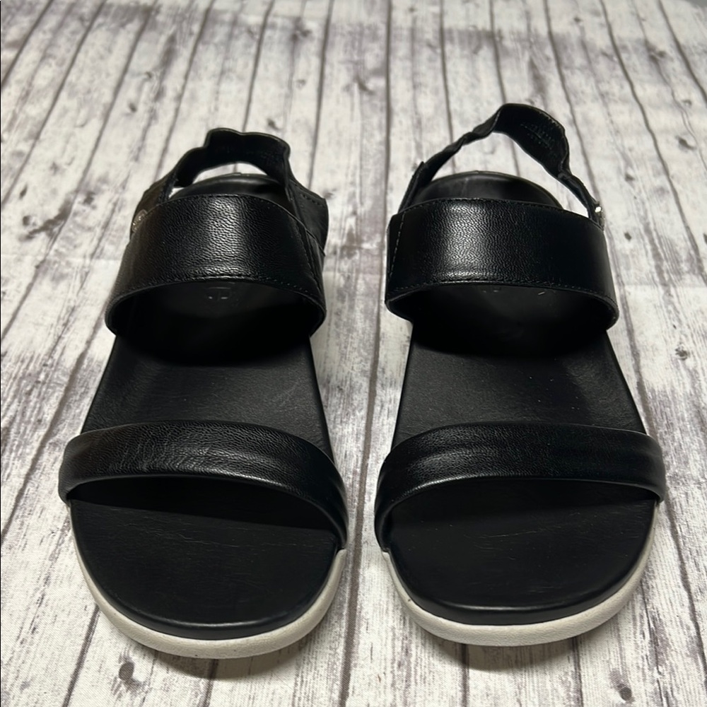 Black Leather Women's Sandals